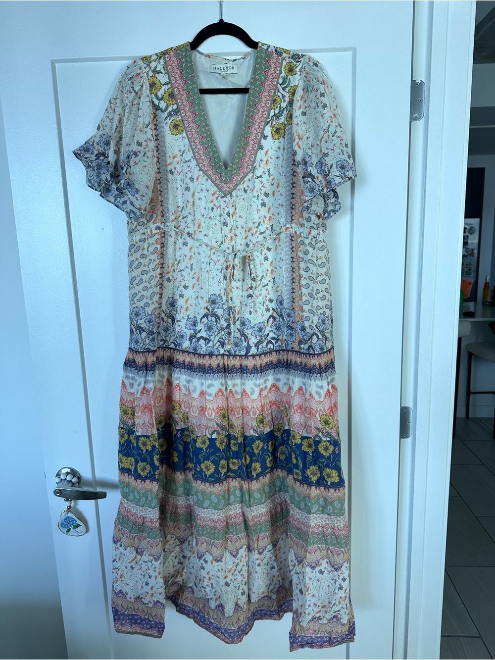 Hale Bob Annis Maxi DressBohemian Floral Tiered Maxi Dress - White Multi - Picture 2 of 4